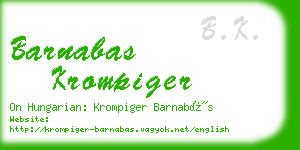 barnabas krompiger business card